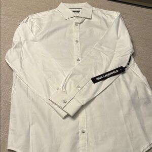 Karl Lagerfeld- Men’s M White Slim Fit Button Down Shirt / NWT